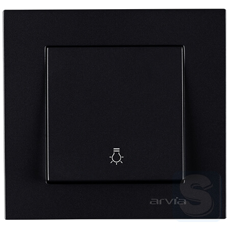 Вимикач одноклавішний КНОПОЧНИЙ Arvia Electric KAREN Чорний (20 07 2000 205)